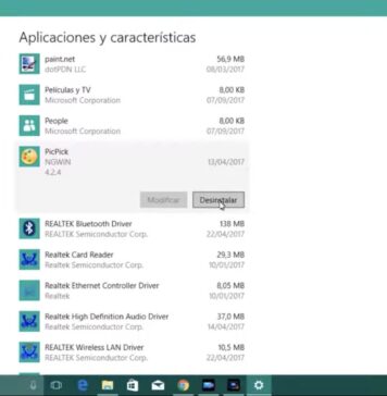 Eliminar Programas en Windows 10